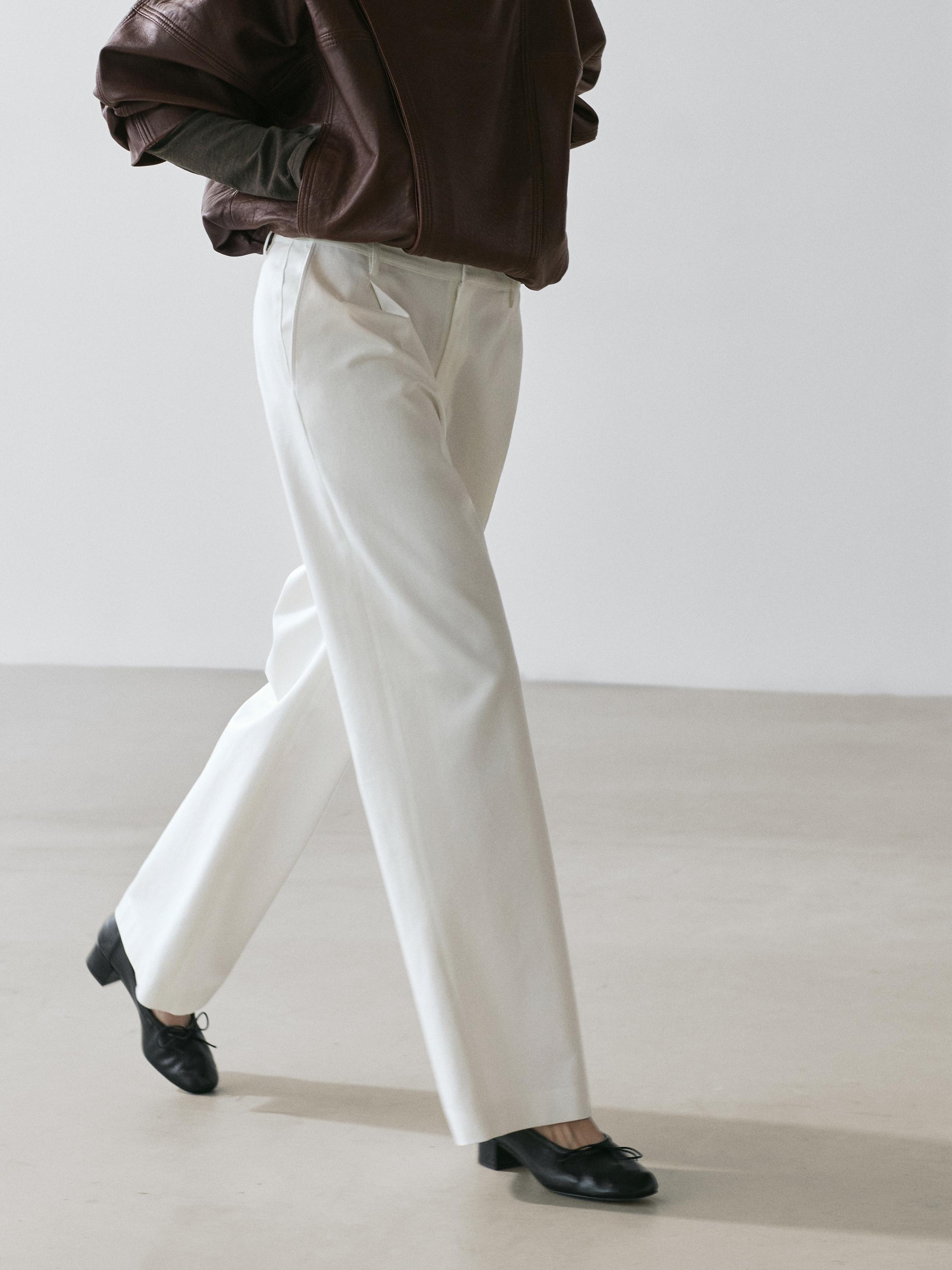Pantalon à pinces en coton
